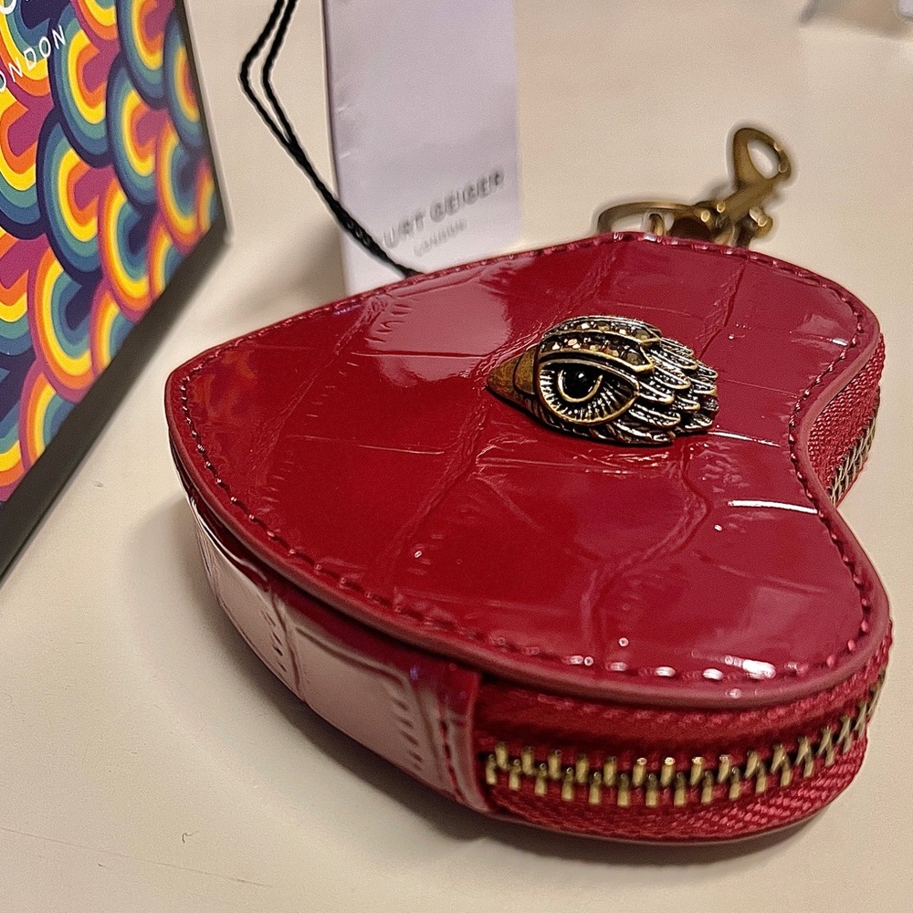 Kurt Geiger NEW Leather Keychain/Zip-top Bag Charm NWT &Box hold Rx/cash/coins - Picture 5 of 13